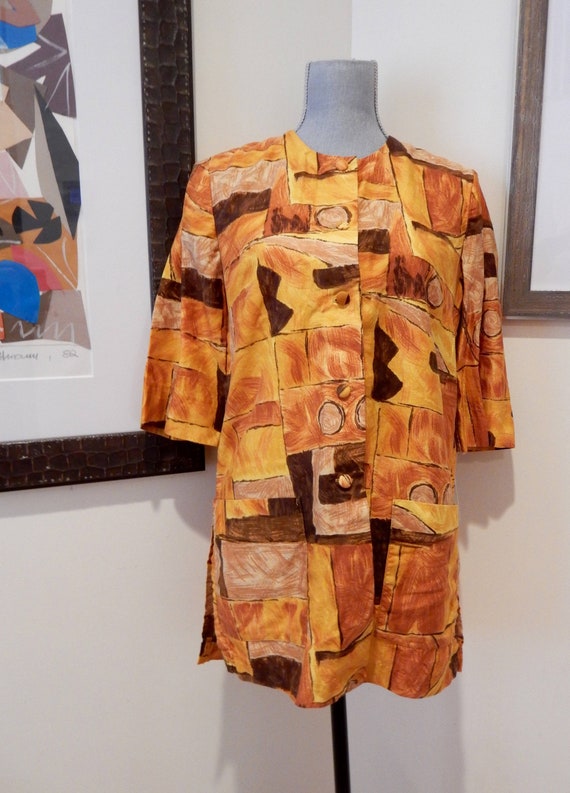 60s Boho Tunic Blouse Top Sun Fashions Of Hawaii Honolulu Etsy