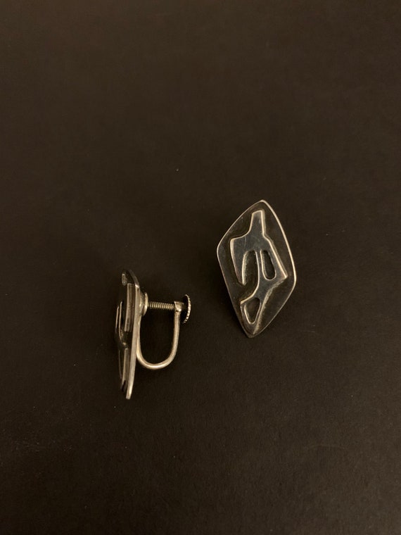 50s Modernist Anthropomorphic Earrings Stunning S… - image 2