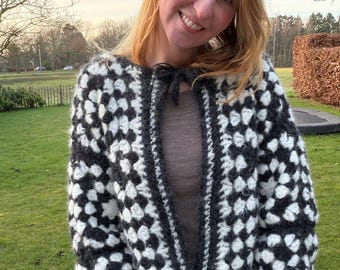 Granny square cardigan sweater crochet pattern (PDF Download)