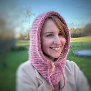 Balaclava häkeln Liv | Kapuzen Kutte häkeln | Scoodie-Muster | Strickoptik Balaclava | Für Erwachsene Easy No Sew Winter Haube | PDF-Download