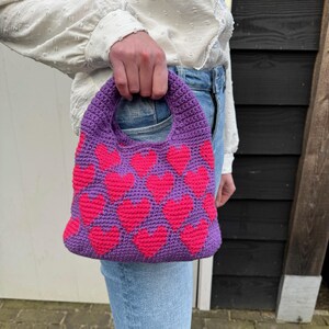 Handtasche Häkeltasche Muster / Häkeltasche Herz / Häkeltasche Herz / Häkeltasche Herz / Häkeltasche Herz
