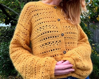 Gehaakt vest voor dames – Lumi Lace gezellige trui PDF - Easy Filet Mesh-truipatroon