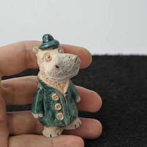 Adorable figurine d&#39;hippopotame, sculpture d&#39;hippopotame, hippopotame en céramique, figurines d&#39;hippopotame, cadeau parfait pour les amoureux des animaux, figurine d&#39;hippopotame