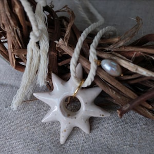 Ceramic Star Necklace, Ceramic Star Pendant, Ocean Jewelry, Women&#39;s Jewelry Clay Star,  Meaningful Jewelry, Pendant For Her