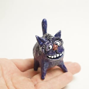 Funny Ceramic Cat, Cat figure sculpture, Figurines cat, Cat lover gift, Cat statue, House warming gift,Clay Cat Sculpture