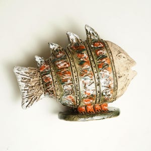 Authentic Ceramic Fish, Adorable Fish figure, Fish Wall, Fish lover gift, Fish statue, House Warming gift, Clay Fish, Fish decor, Nautical