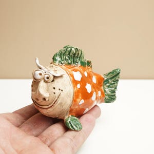 Authentic Ceramic Fish, Fish figure sculpture,  Figurines fish, Fish lover gift, Fish statue, House Warming gift, Clay Fish, Fish decor