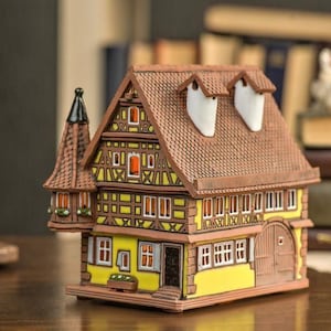 Midene Village Ceramic House, Belgium ceramic house, Ceramic house tealight, Christmas village houses, Historic Building