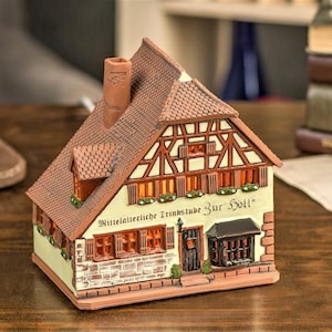 Midene Village Ceramic House, Belgium ceramic house, Ceramic house tealight, Christmas village houses, Historic Building