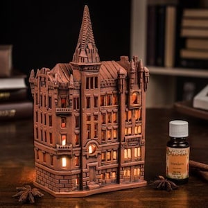 Ceramic House Castle, House Miniature Fairy Tale, Ceramic House Tealight Candle Holder, Ceramic house tealight,  Historic Building