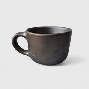 Black Ceramic Mug,  Handmade Pottery Cup,  Dark Stoneware Coffee Mug Textured Clay Tea Cup,  Japanese Style Wabi Sabi Mug,  Kitchen Gift