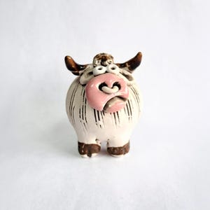 Ceramic White  Bull, Mini Bull figure sculpture, Miniature Bull, Bull Figurine,House warming gift, Vintage Collectible  Figure, Gift For Him