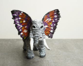 青い陶器の手作り象の置物ペア - 装飾的な陶芸芸術、収集価値のある