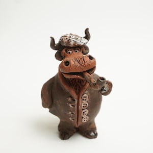 Adorable Bull figure ,Bull figure sculpture, Ceramic Bull , Figurines Bull, Perfect Gift for Animal Lovers, Bull Figurine