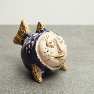 Ceramic Fish Sculpture, Fish Figure Sculpture, Gift for Fisherman, Fish lover gift, Fish statue, House Warming gift,  Beach House Decor