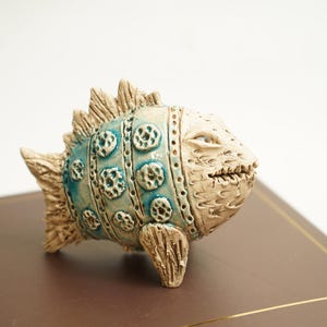Fish figure sculpture, Authentic Ceramic Fish, Figurines fish, Fish lover gift, Fish statue, House Warming gift, Clay Fish, Fish decor