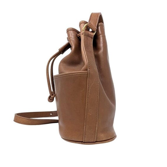 Vintage Coach 4021 Drawstring Pocket Bucket Bag Cocoa Brown