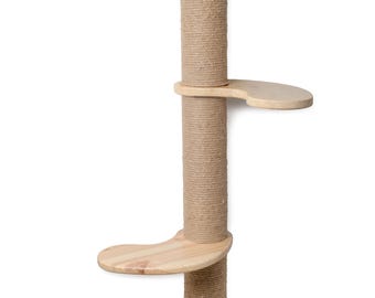 Wall Mounted Cat Climbing Tower: Sisal Scratch Post, Space Saving Cat Tree
