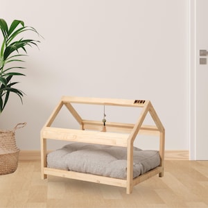 Minimalist Wooden Pet Bed: Modern Indoor Cat/Small Dog House