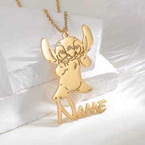 Personalized Kids Cartoon Name Necklace, Custom Cartoon Character Necklace, Birthday Gift, Silver Gold Necklace,Custom Gift For Kids