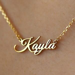 Dainty Script Name Necklace, Gold Name Necklace, Personalized Name Necklace, Dainty Name Charm Jewelry, 14K Gold Dainty Name Necklace