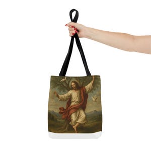 Sacred Art Tote Bag for Peaceful Movement, Jesus Celebration, and Sacred Humor, Religious Tote, Christian Gift, Spiritual Bag, Eco-Friendly