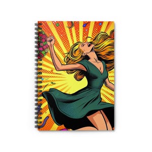 Spiral Notebook - Ruled Line, Exuberant Pop Art Style Art Unique Celebratory, Journal, Sketchbook, Diary, Notepad, School Supplies, Back to
