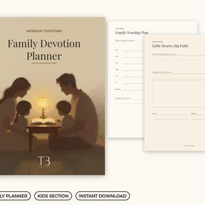 Familienandachtsplaner zum Ausdrucken, Familienandachtsplaner, Kinderbibel-Aktivitätenecke, wöchentliche Gebetsliste, christliches Zuhause (PDF)