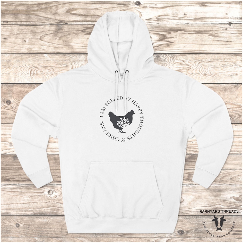 Fueled By Chickens, Chicken Hoodie, Cute Chicken Hoodie, Funny Chicken Hoodie, Farm Hoodie, Chicken Lover, Women Hoodie, Gift For Her Livingmall