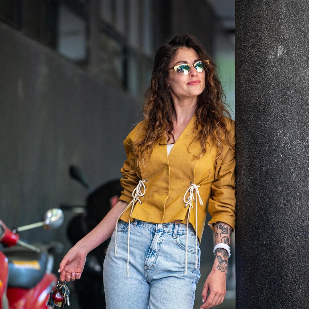 Yellow Lace Fashion Jacket Cuffed main image 0