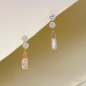 Puce d'oreille pendante en titane 18 g/16 g • Boucle d'oreille tragus • Hélice • Cartilage • Filetage interne • Boucle d'oreille à l'arrière plat • Cadeau pour elle