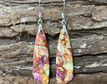 Jasper Drop Earrings: Natural Stone Earrings for Women, Meditation Jewelry Gift