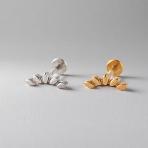 Tiny Climber Push Pin Labret, Threadless Flat Back Earring, Tragus Stud, Flat Back Stud, Helix Stud, Cartilage Stud