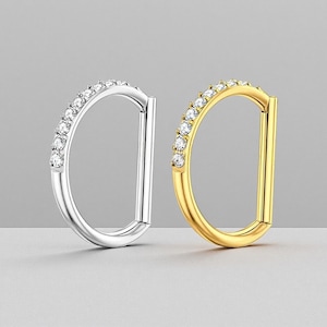 16G D Shape Hoop • Titanium Clicker Hoop • Half Circle Septum Ring • Conch Hoop • Cartilage Earring • Helix Piercing • Daith Hoop