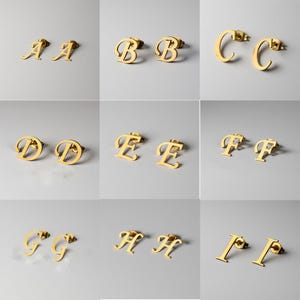 Piercing Tragus initial en or • Clou d'oreille lettre • Boucle d'oreille minimaliste 16G • Piercing initial personnalisé • Monogramme initial de tragus