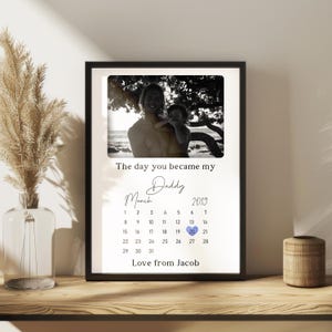 De dag dat je mijn vader werd vaderdag geboortedatum print, speciaal aandenken voor papa, cadeau voor papa, eerste vaderdagcadeau