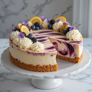 BEST RECIPE for Lemon Blueberry Cheesecake | Instant PDF Download | Creamy, Fruity & Fresh Dessert | Easy Homemade Cheesecake Recipe