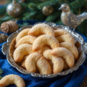 Vanilla Crescent Cookie Recipe: Holiday Baking, Classic Biscuits (Digital PDF Download)