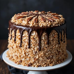 German Chocolate Cake Recipe: Coconut-Pecan Frosting (Instant PDF Download)