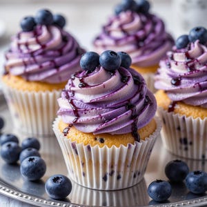 Best White Chocolate Blueberry Cupcakes Recipe | Elegant Berry Dessert | Easy Baking | Instant Digital PDF Download
