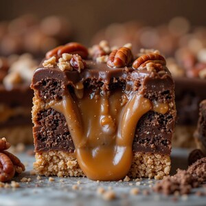 Recept pdf-brownierepen met chocolade-pecannoten | Fudgy gastronomisch dessert | Makkelijk te bakken traktatie | Directe digitale download | Afdrukbare receptenkaart