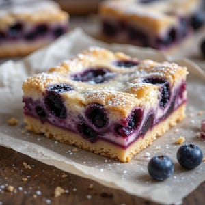 Vegan Blueberry Bakewell Slices Recipe | Plant-Based Almond Tart Bars | Easy Fruity Dessert | Instant Digital PDF Download