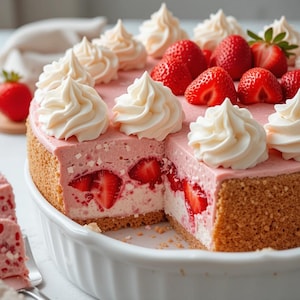 Best No Bake Strawberry Cheesecake Delight Recipe – Instant PDF Download, Easy Summer Dessert, Layered Party Treat