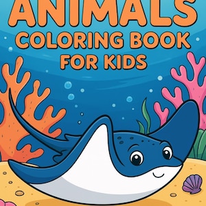 Ocean Animals Coloring Book for Kids: Sea Life, Sharks, Dolphins (110 Pages)