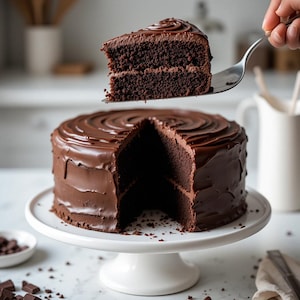 Moist Chocolate Cake with Chocolate Custard Recipe | Rich & Decadent Dessert | Recipe Card PDF | How to Make the Best Chocolate Cake