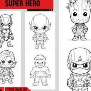 Libro da colorare per bambini con personaggi dei supereroi, 210 pagine