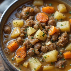 Creamy Potato Hamburger Soup Recipe: Easy Crockpot Meal (PDF Downloadable Recipe Book)