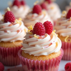 Best Recipe for Raspberry Lemon Cupcakes | Easy Dessert | Instant PDF Download | Mom Recipe for Family Recipe Book
