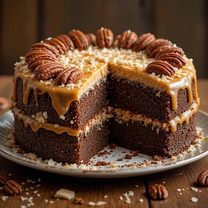 German Chocolate Cake Recipe: Coconut-Pecan Frosting (Instant PDF Download