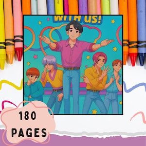 Demon Hunters K-pop Coloring Pages – 50 Printable Coloring Book for Kids | Digital Download Anime Style Characters